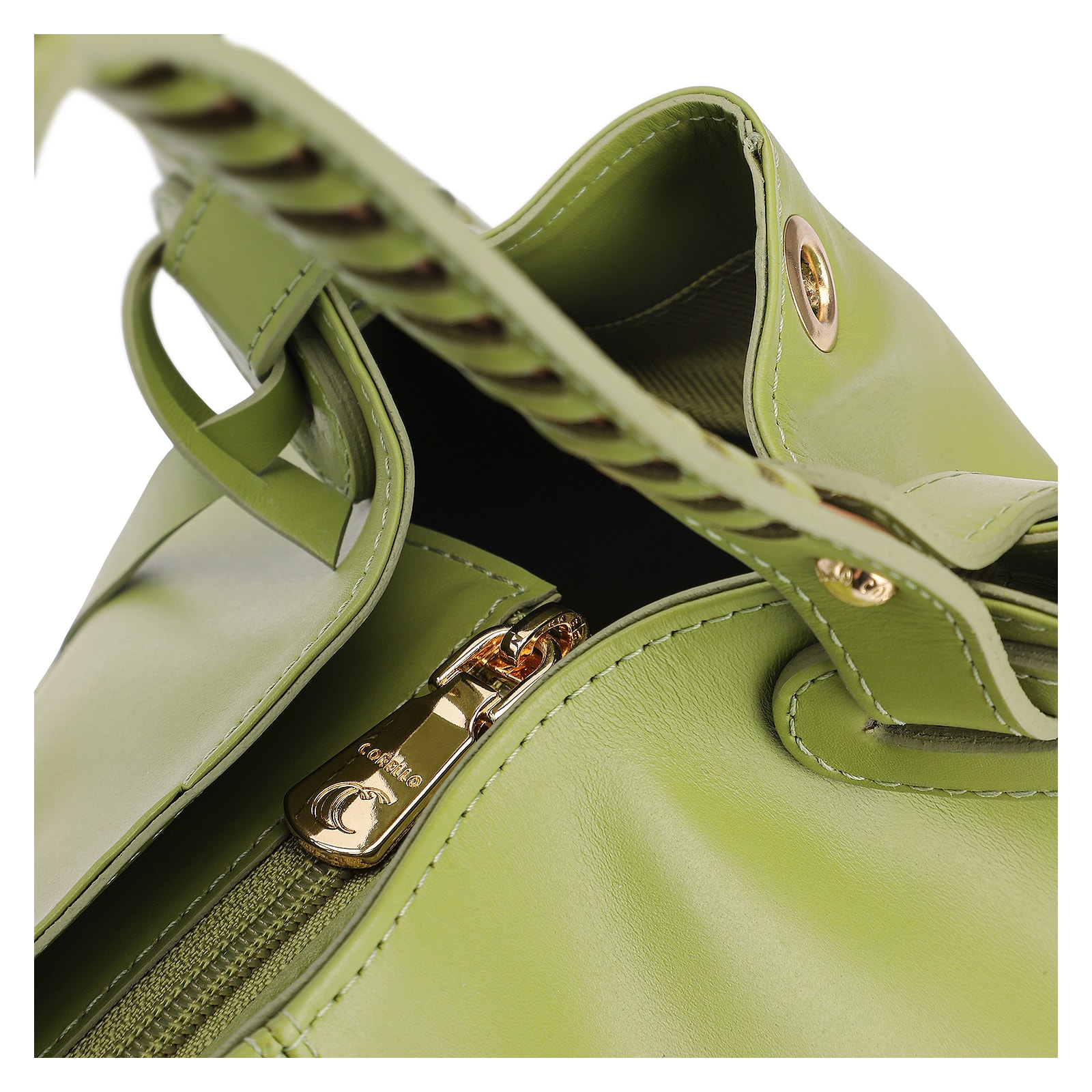 Bolsa Tote Couro Verde/Marrom