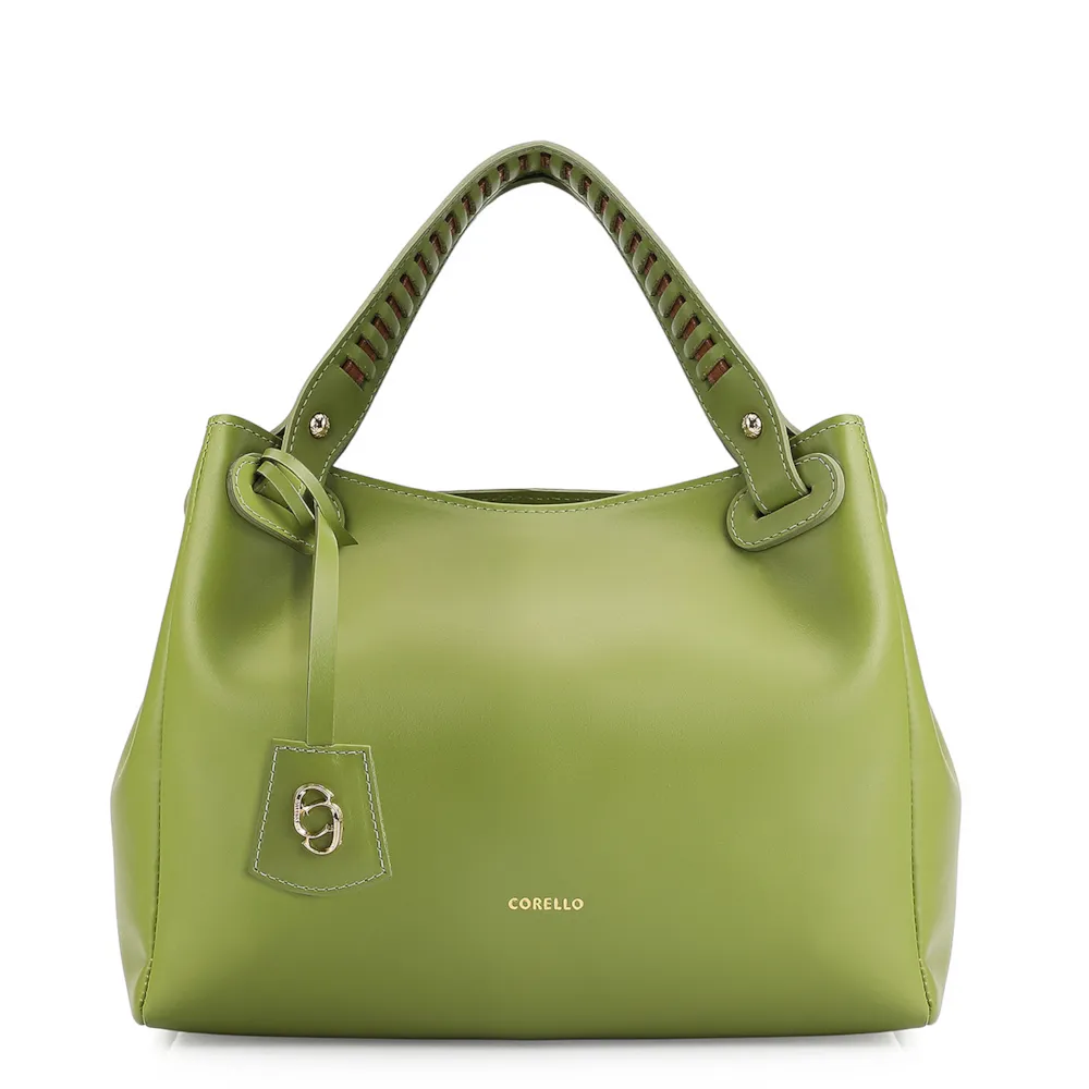 Bolsa Tote Couro Verde/Marrom
