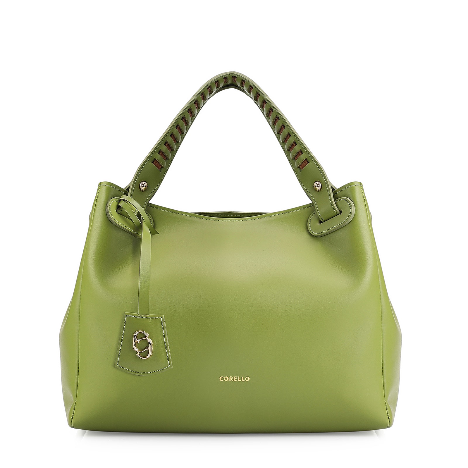 Bolsa Tote Couro Verde/Marrom