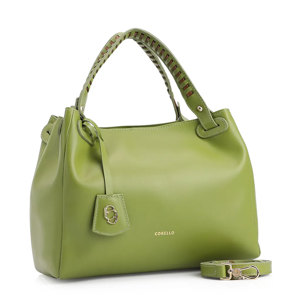 Bolsa Tote Couro Verde/Marrom - imagem 2