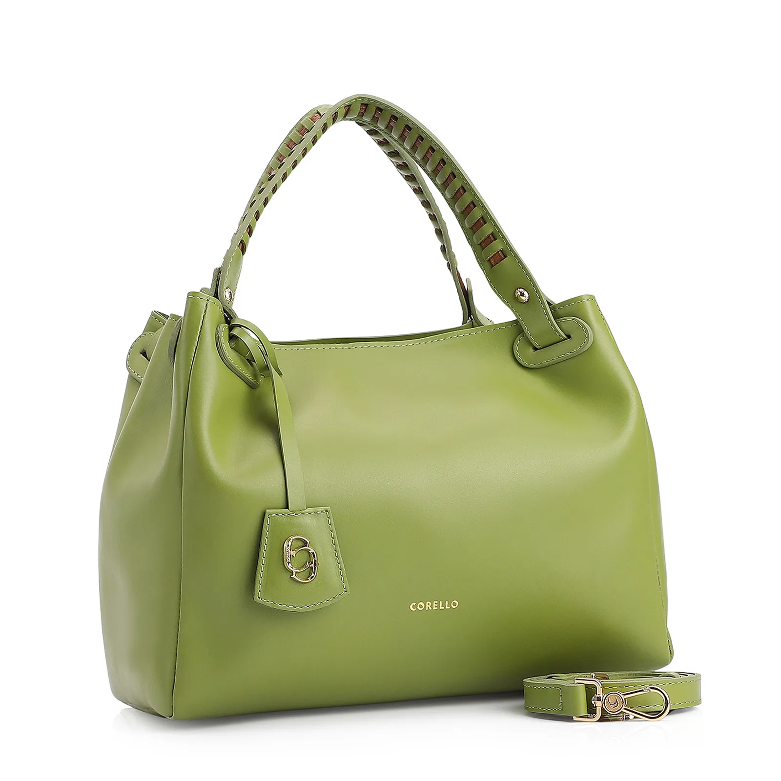 Bolsa Tote Couro Verde/Marrom
