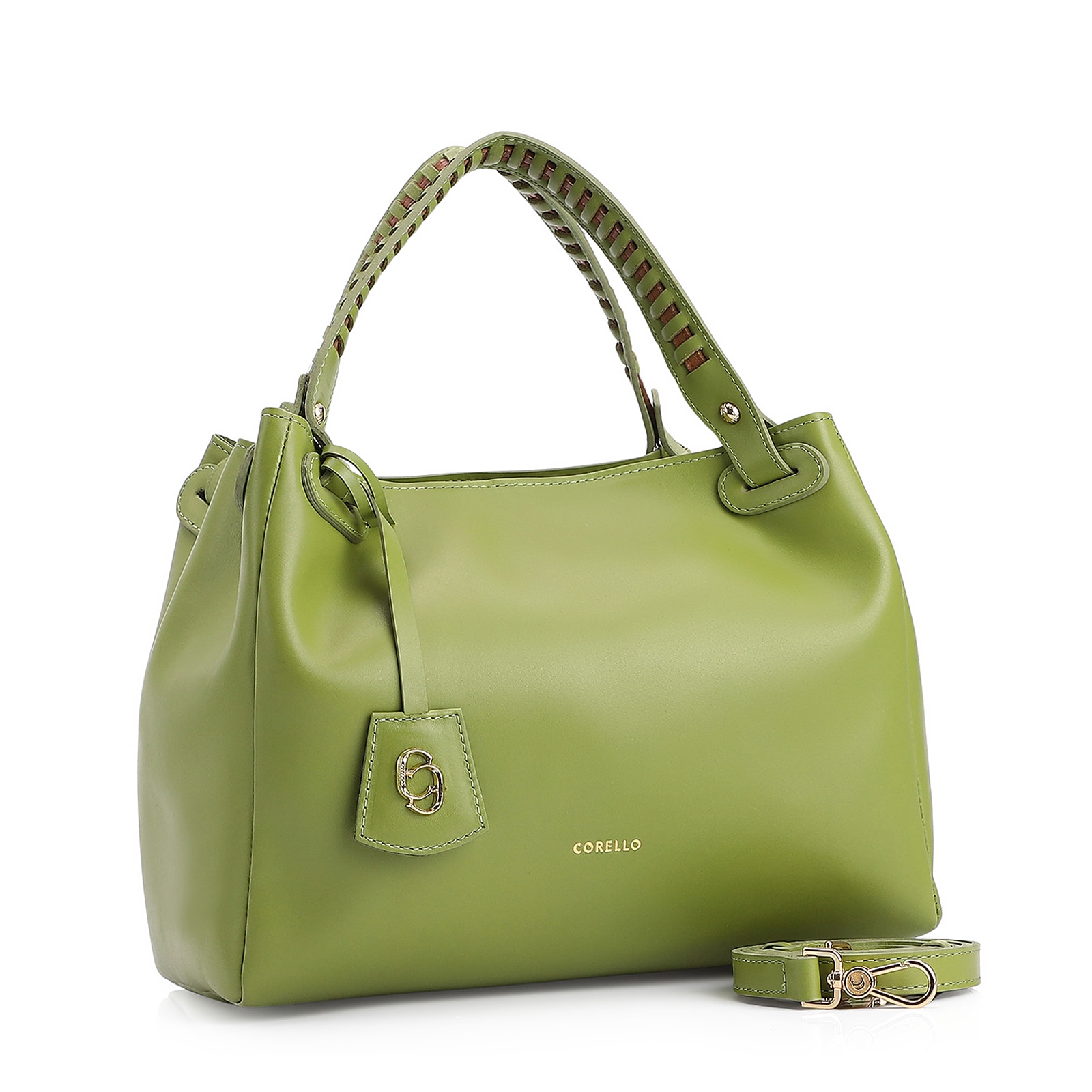 Bolsa Tote Couro Verde/Marrom