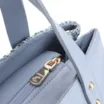 Bolsa Tote Crochet Couro Azul - imagem 5