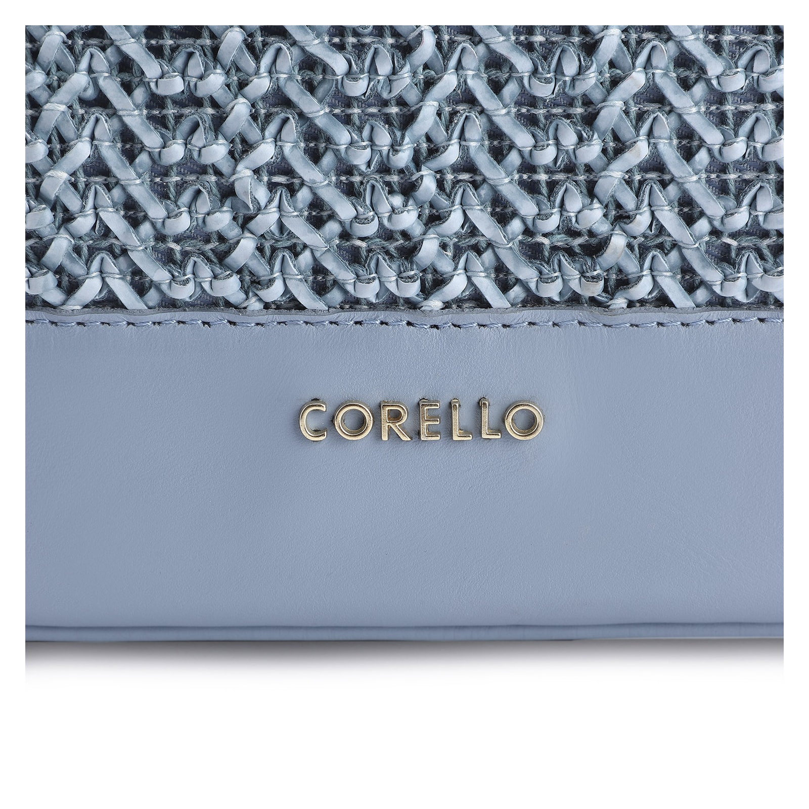 Bolsa Tote Crochet Couro Azul