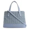 Bolsa Tote Crochet Couro Azul - imagem 1