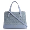 Bolsa Tote Crochet Couro Azul - imagem 1
