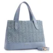 Bolsa Tote Crochet Couro Azul - imagem 2