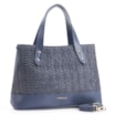 Bolsa Tote Crochet Couro Azul Escuro - imagem 2