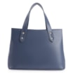 Bolsa Tote Crochet Couro Azul Escuro - imagem 3