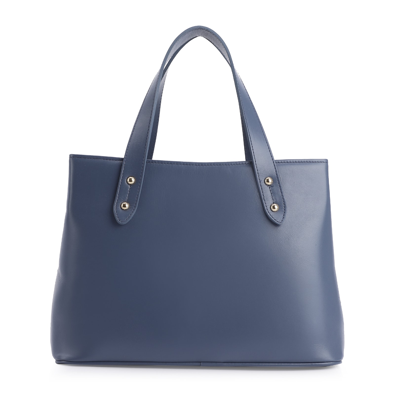 Bolsa Tote Crochet Couro Azul Escuro