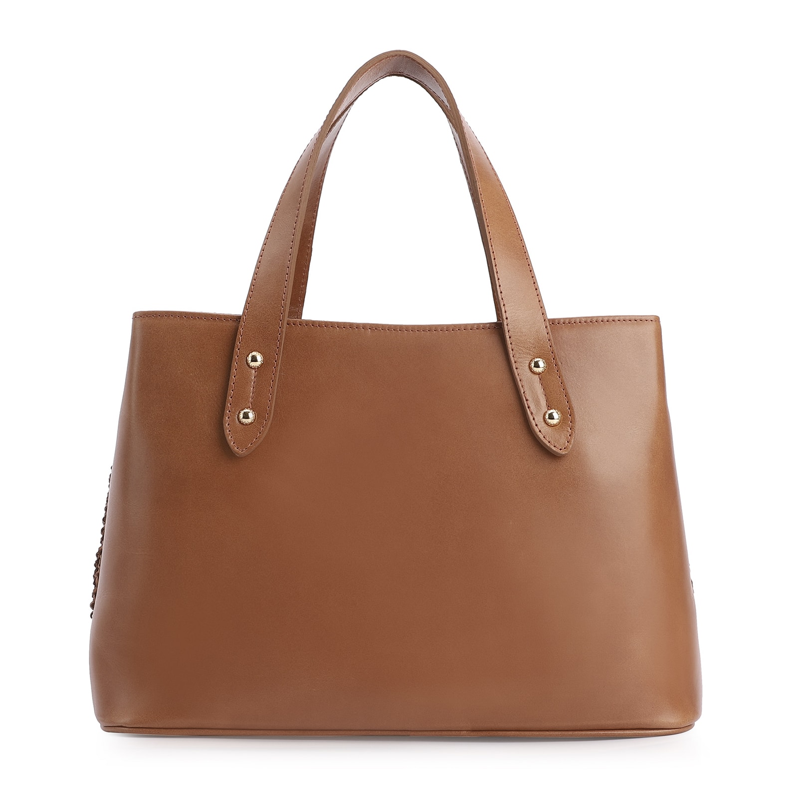 Bolsa Tote Crochet Couro Marrom