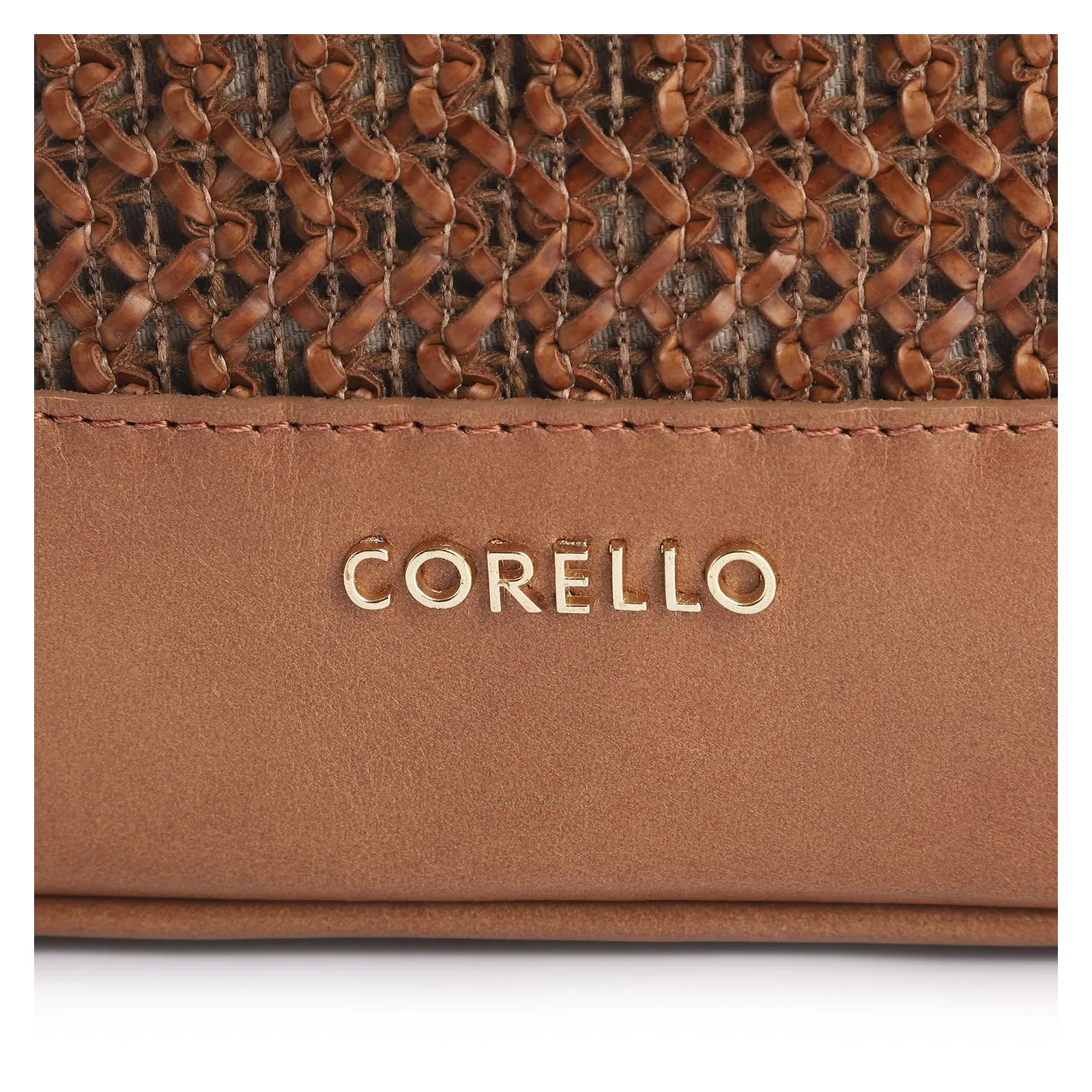 Bolsa Tote Crochet Couro Marrom