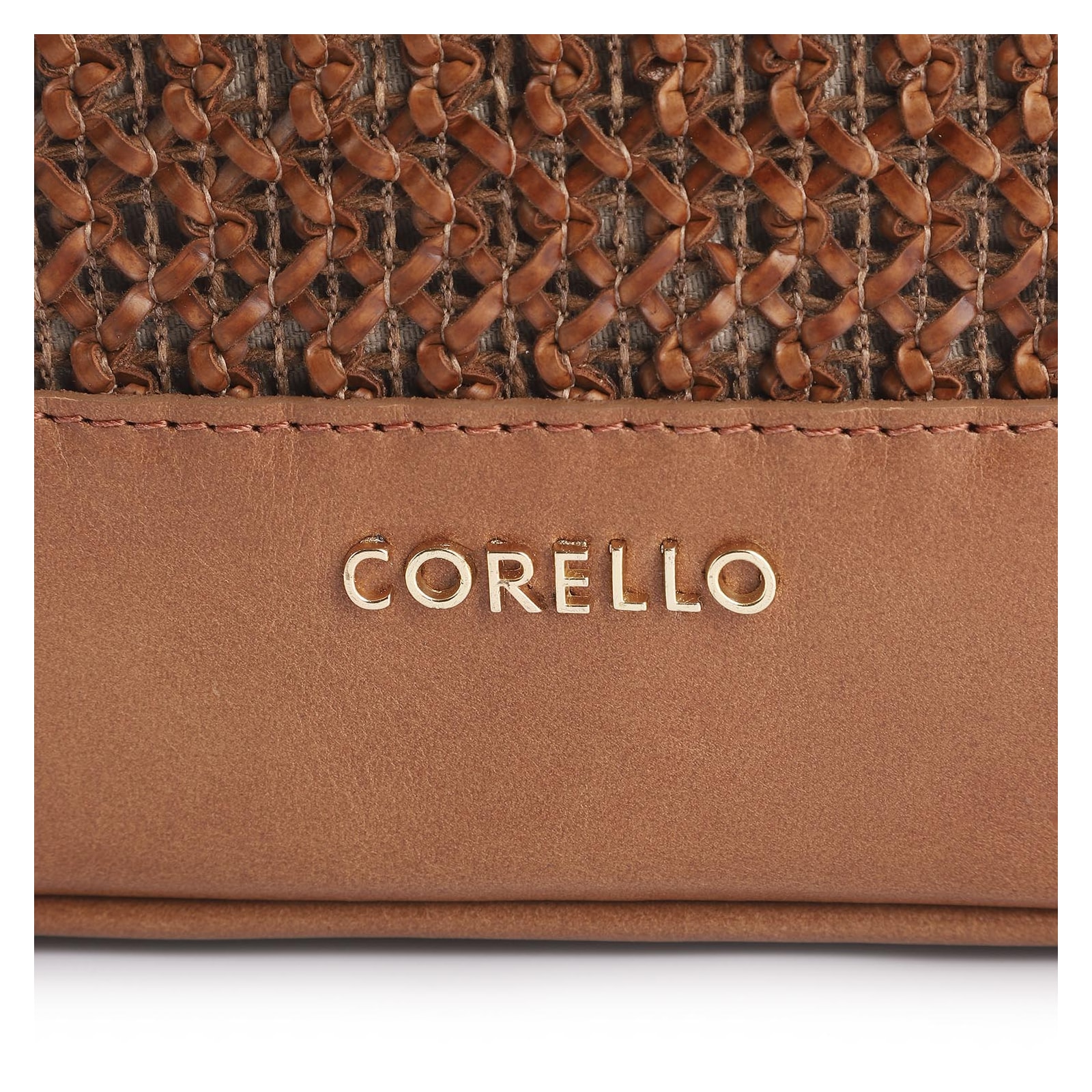 Bolsa Tote Crochet Couro Marrom