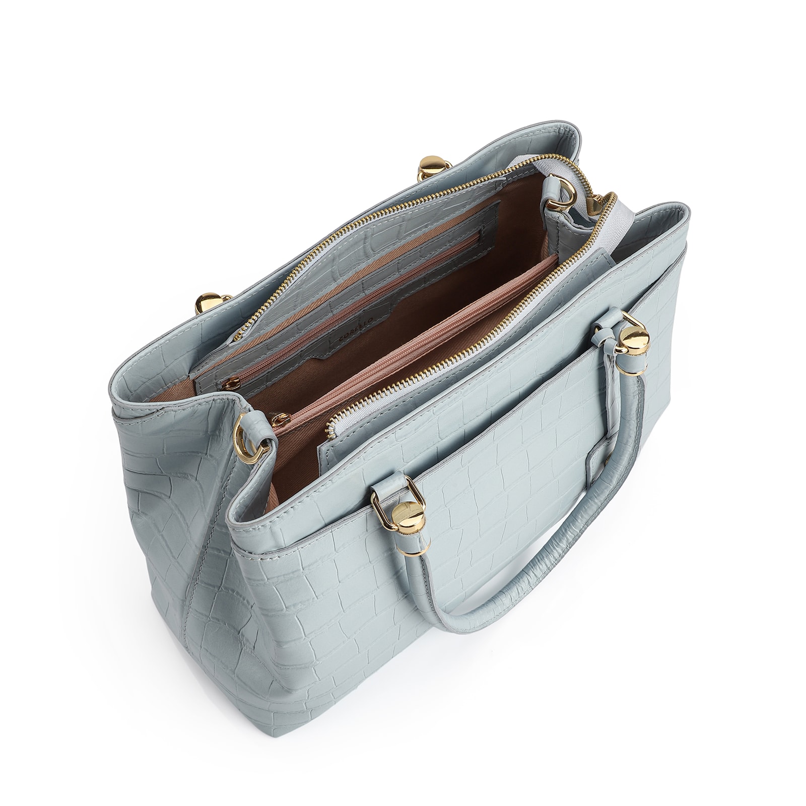 Bolsa Tote Croco Azul