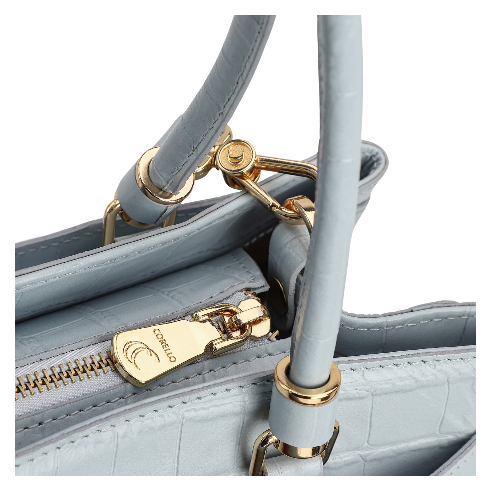 Bolsa Tote Croco Azul
