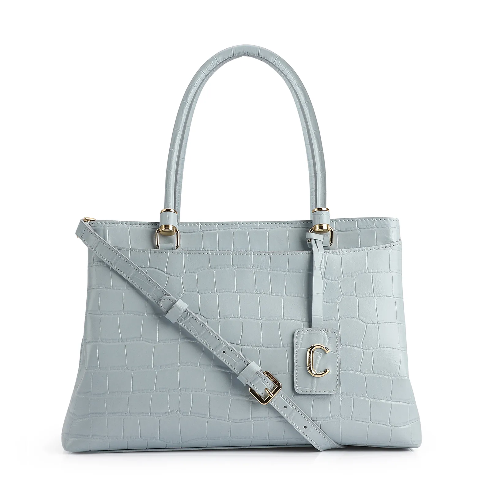 Bolsa Tote Croco Azul