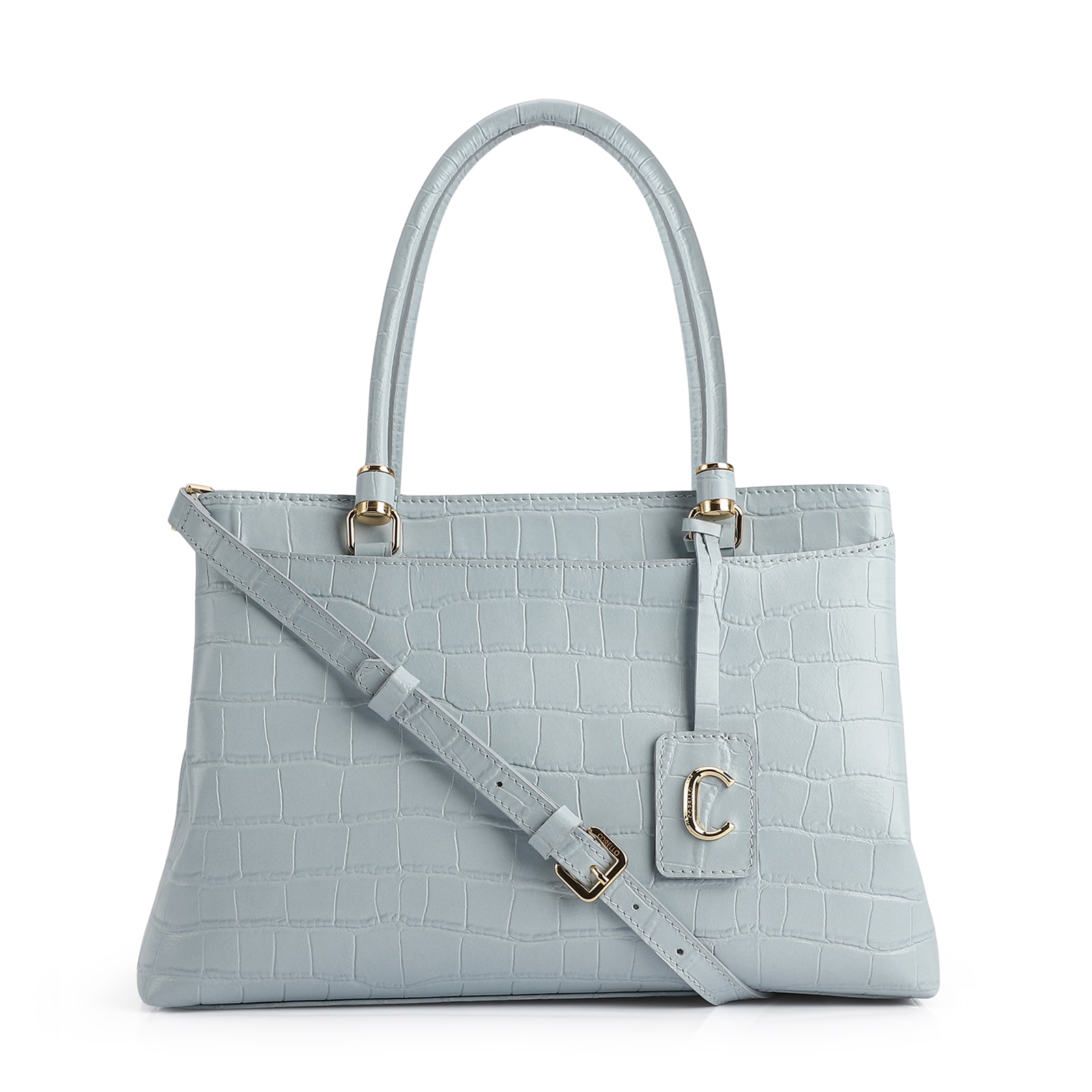 Bolsa Tote Croco Azul