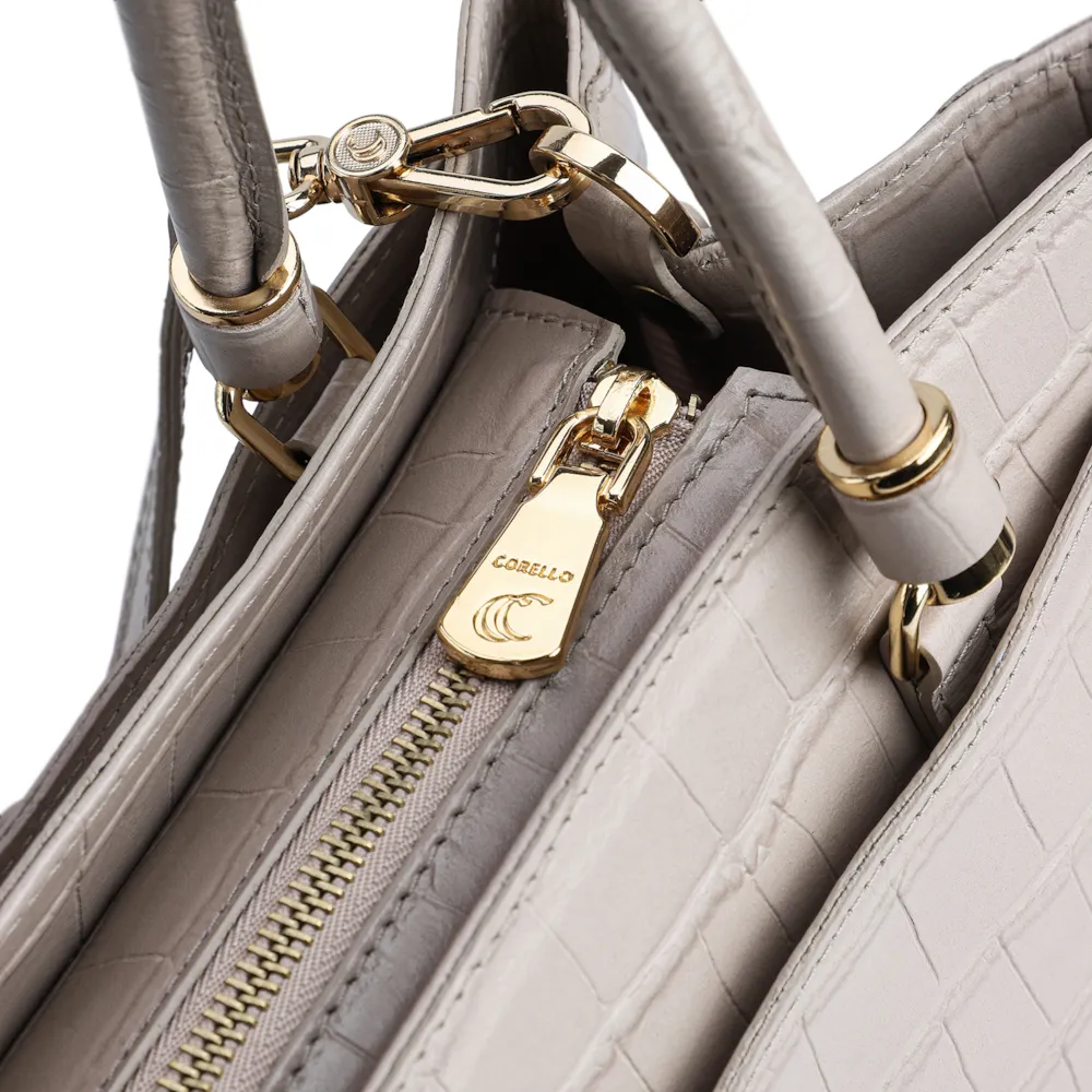 Bolsa Tote Croco Bege - imagem 6