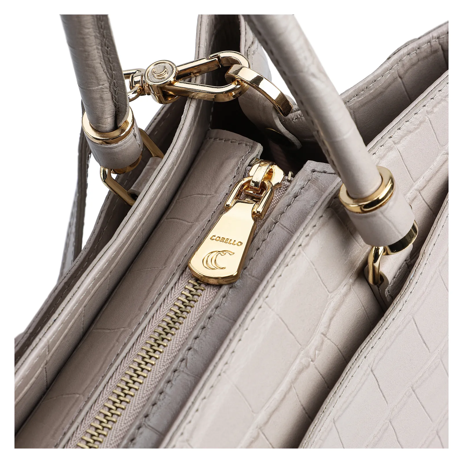 Bolsa Tote Croco Bege