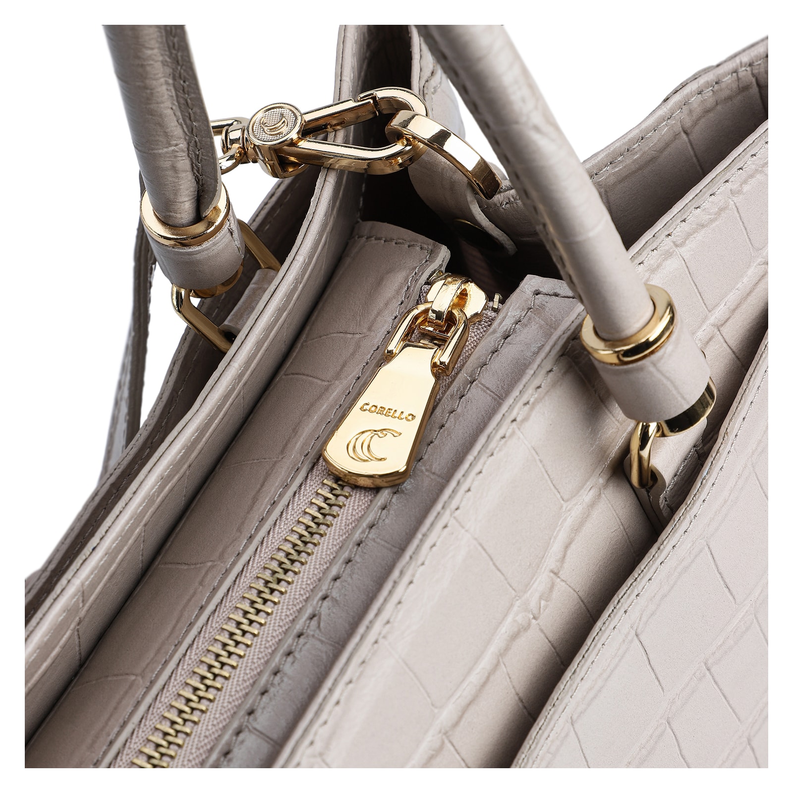 Bolsa Tote Croco Bege