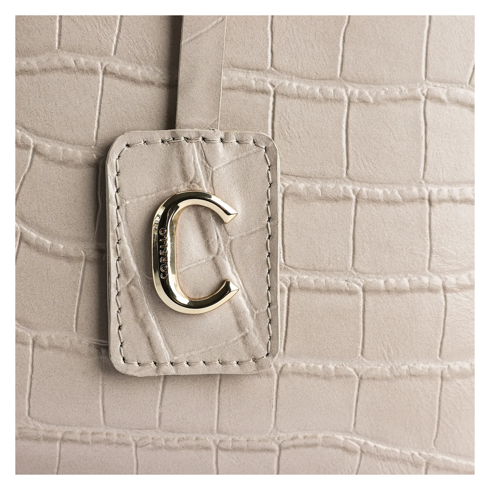 Bolsa Tote Croco Bege