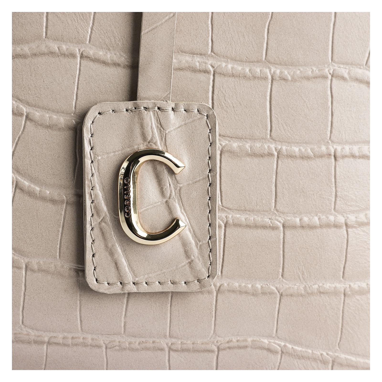 Bolsa Tote Croco Bege