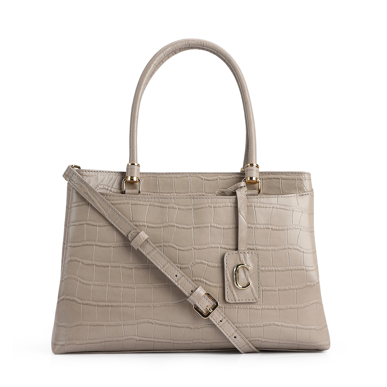 Bolsa Tote Croco Bege
