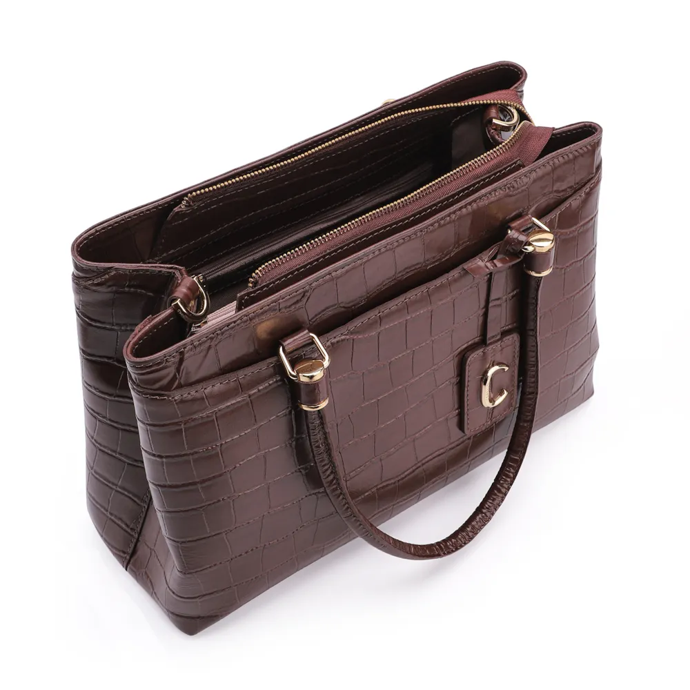 Bolsa Tote Croco Marrom - imagem 4