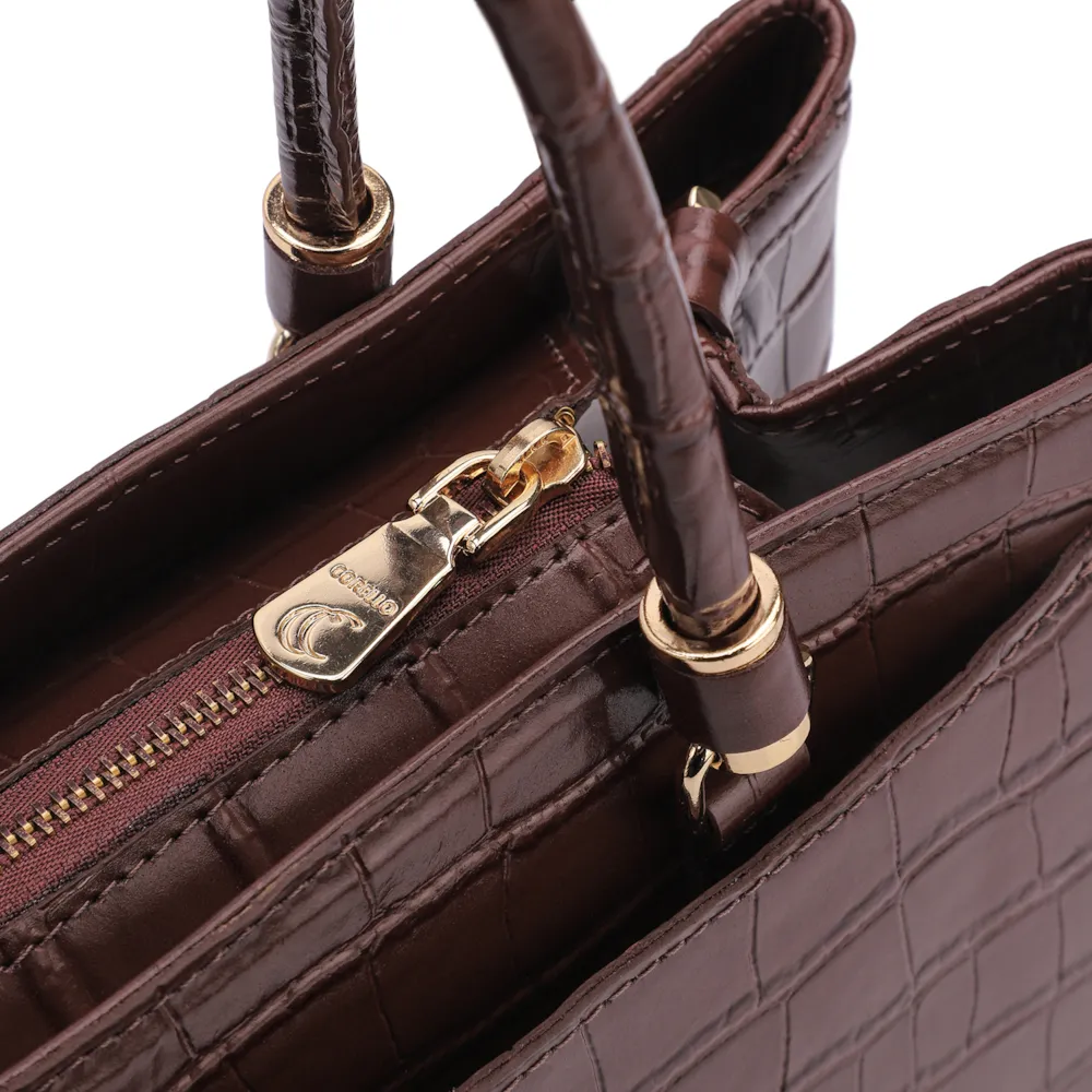 Bolsa Tote Croco Marrom - imagem 5
