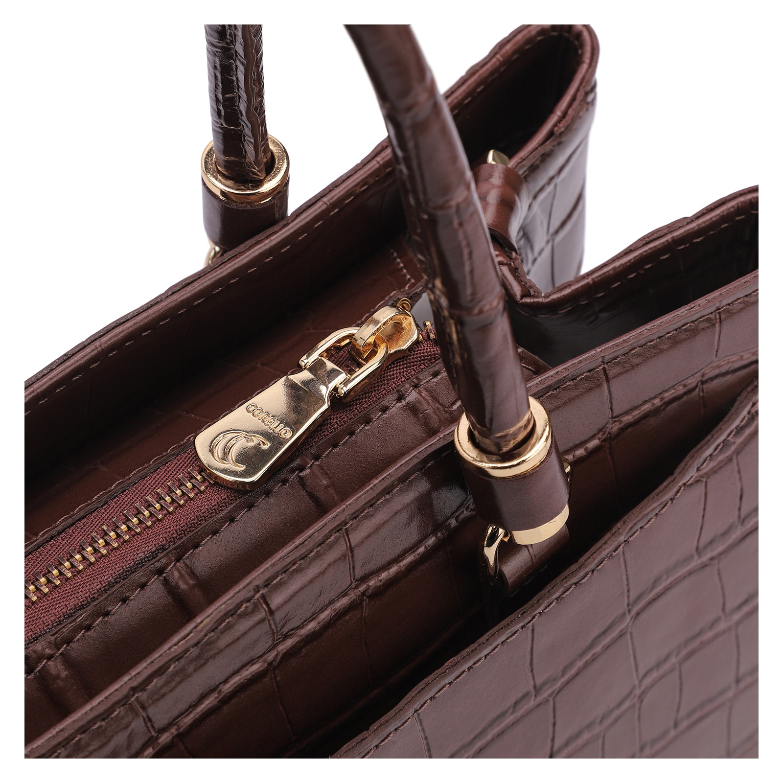 Bolsa Tote Croco Marrom
