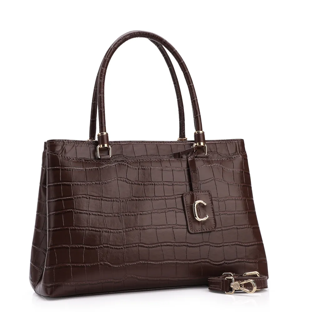 Bolsa Tote Croco Marrom - imagem 2