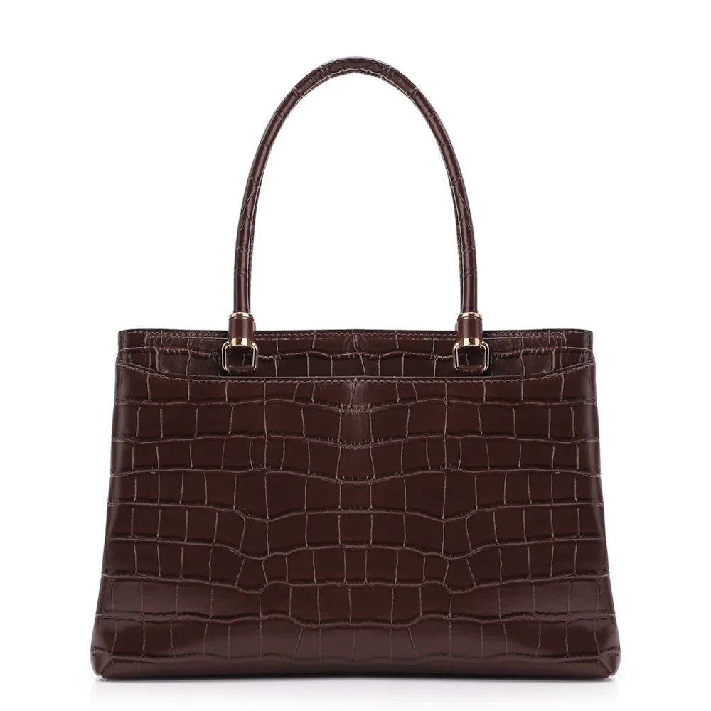 Bolsa Tote Croco Marrom - imagem 3