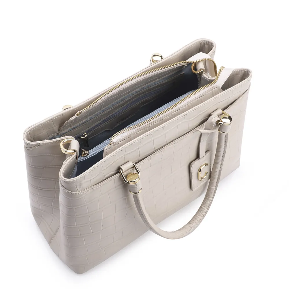 Bolsa Tote Croco Off White - imagem 4