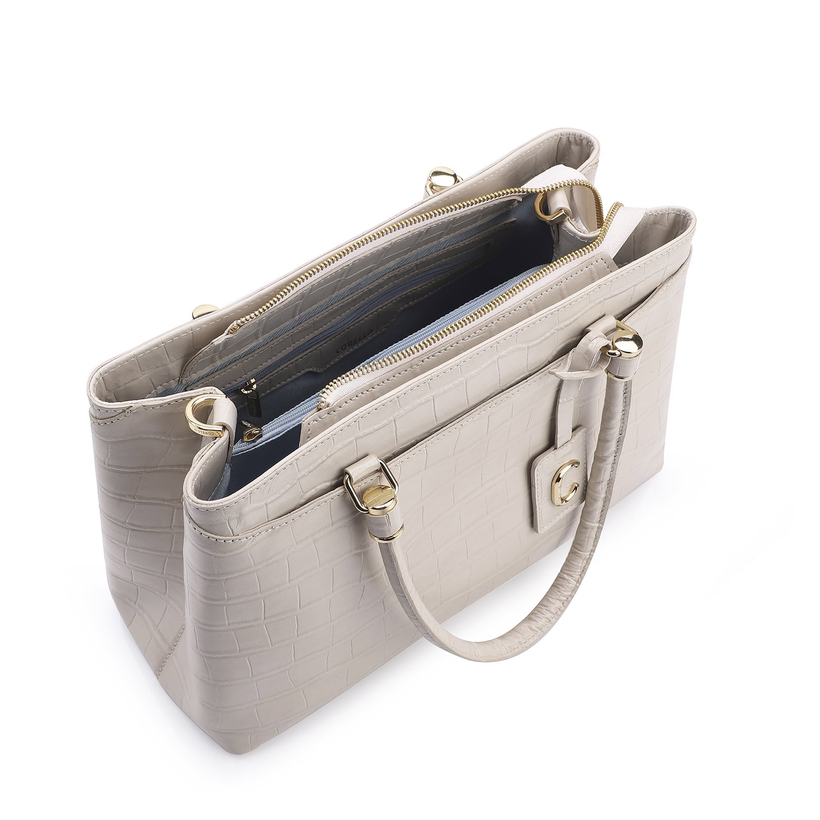 Bolsa Tote Croco Off White