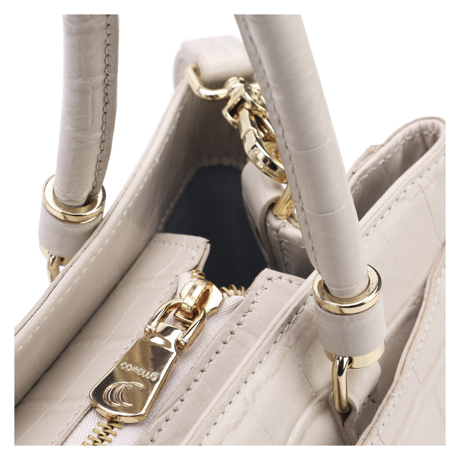 Bolsa Tote Croco Off White