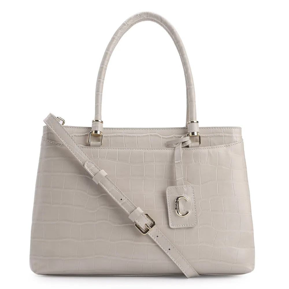 Bolsa Tote Croco Off White