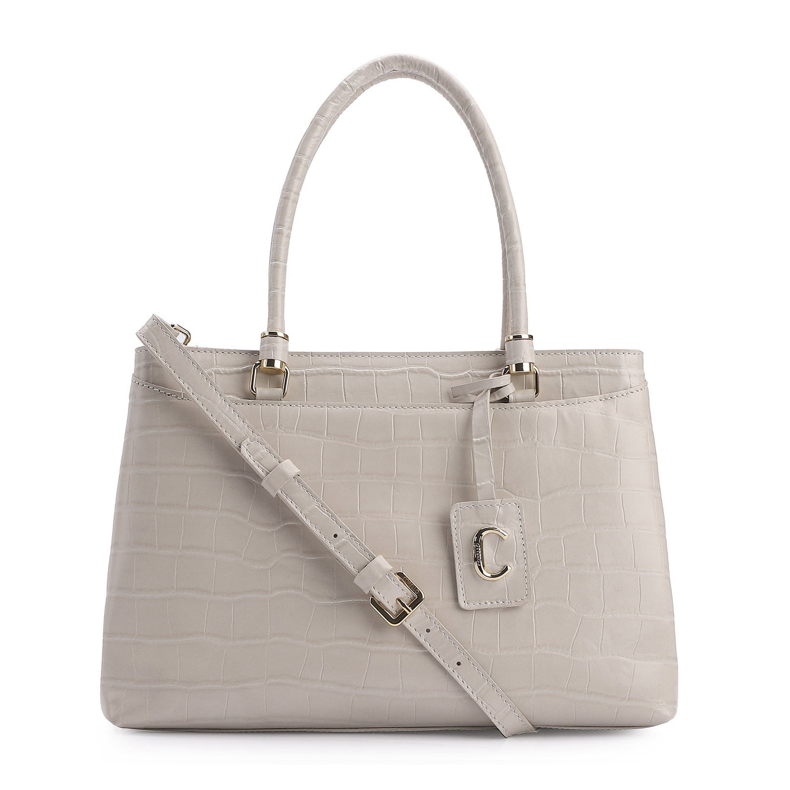 Bolsa Tote Croco Off White