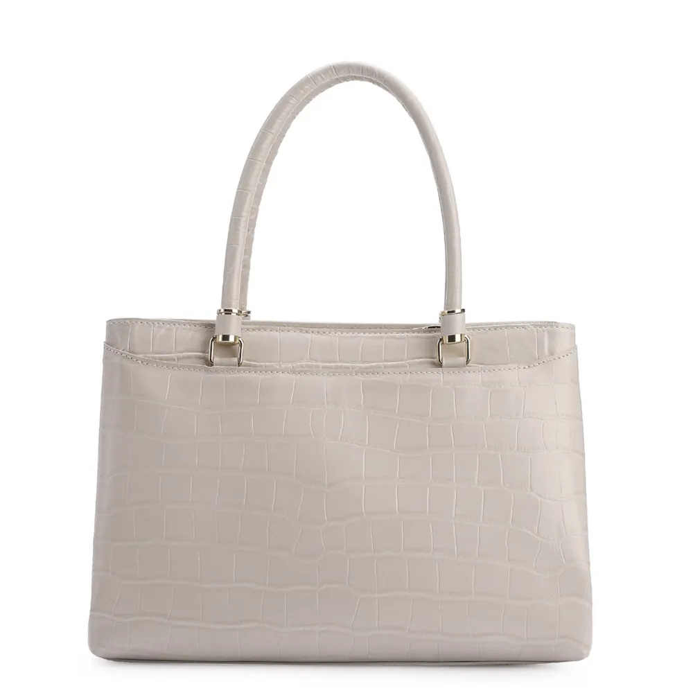 Bolsa Tote Croco Off White - imagem 3