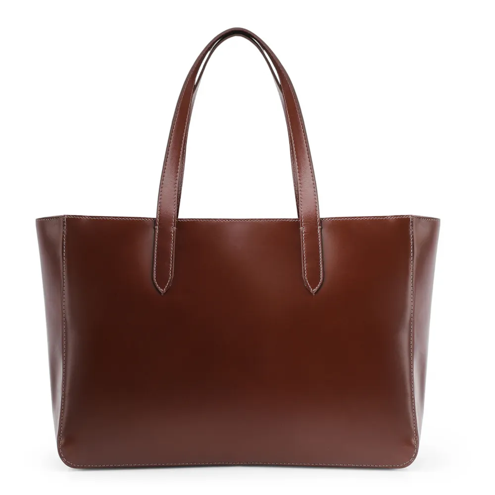 Bolsa Tote Esferas Couro Camurça/Couro Marrom Escuro - imagem 3