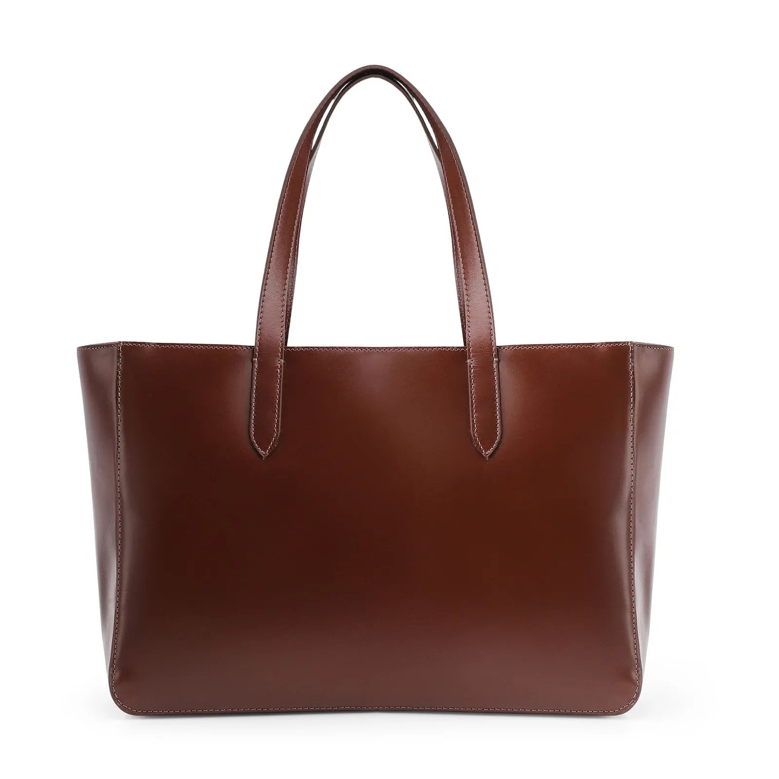 Bolsa Tote Esferas Couro Camurça/Couro Marrom Escuro