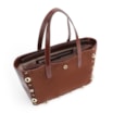 Bolsa Tote Esferas Couro Camurça/Couro Marrom Escuro - imagem 4