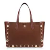 Bolsa Tote Esferas Couro Camurça/Couro Marrom Escuro - imagem 1