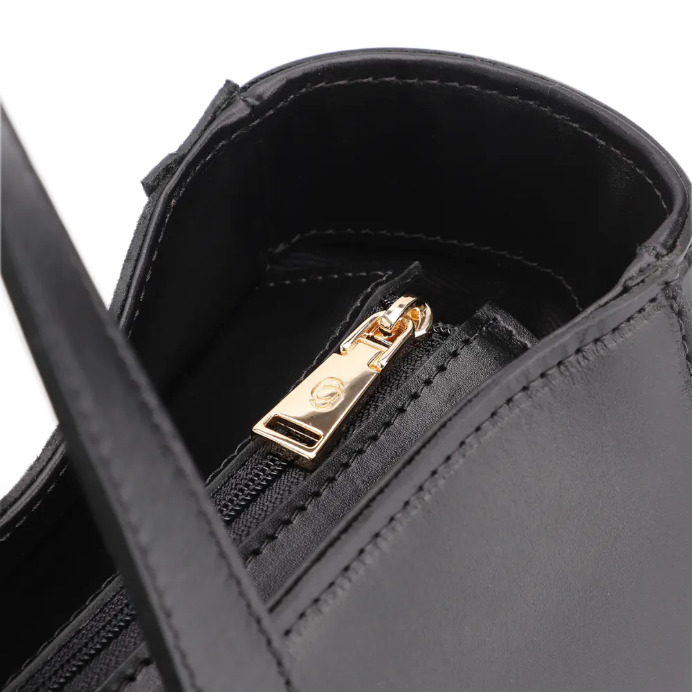 Bolsa Tote Esferas Couro Camurça/Couro Preto - imagem 6