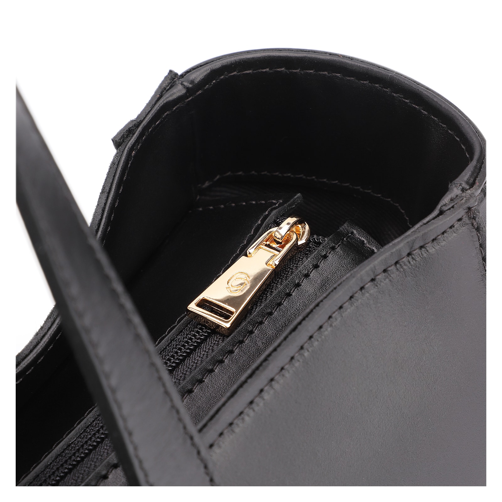 Bolsa Tote Esferas Couro Camurça/Couro Preto