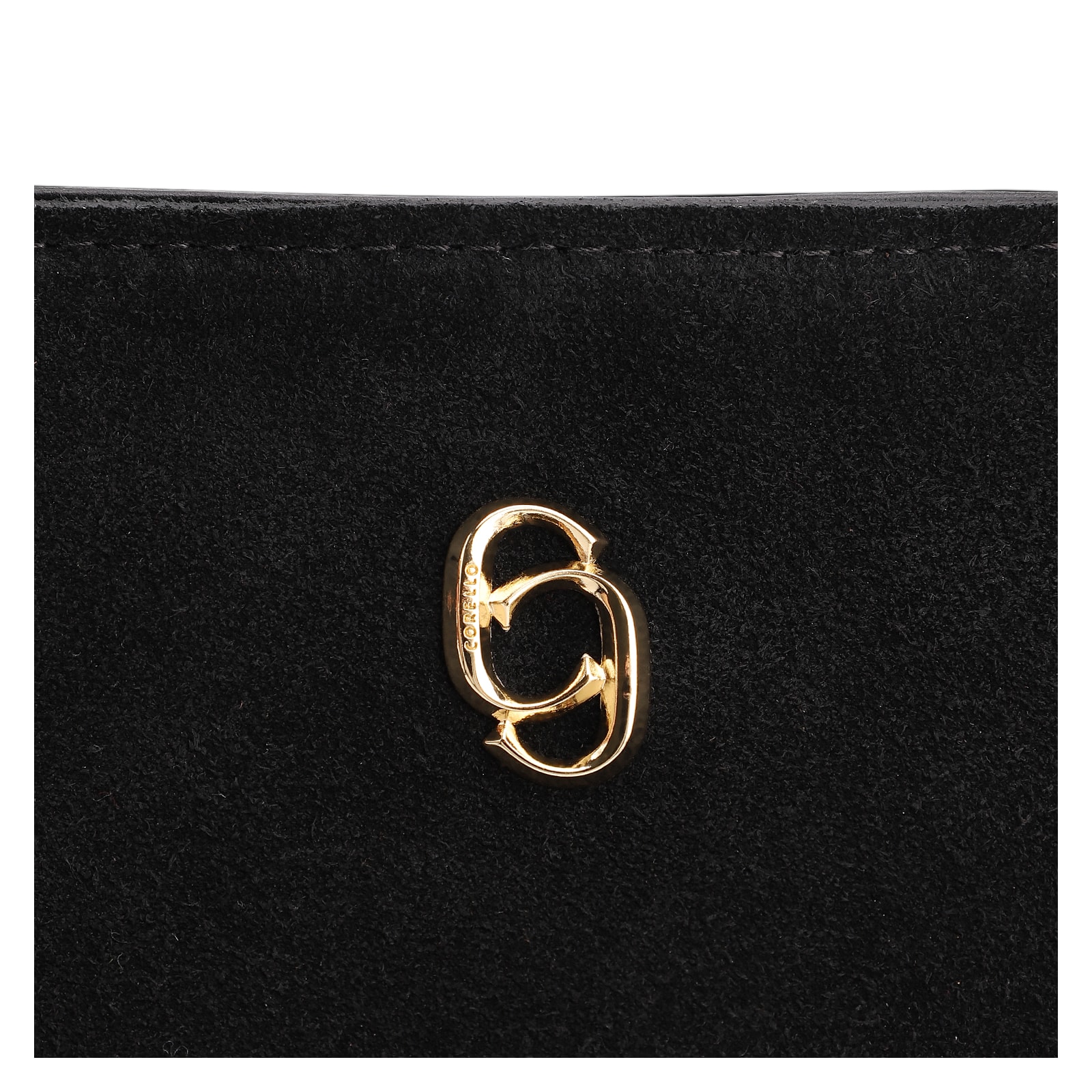 Bolsa Tote Esferas Couro Camurça/Couro Preto