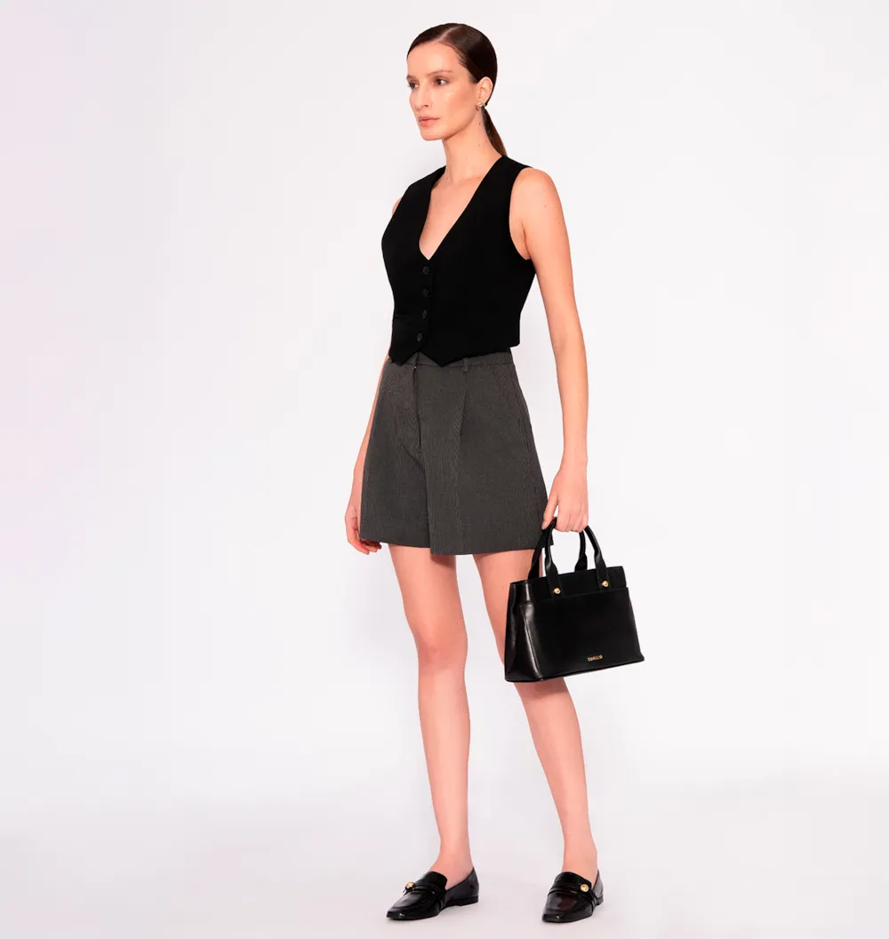 Bolsa Tote Esferas Couro Preto - imagem 10