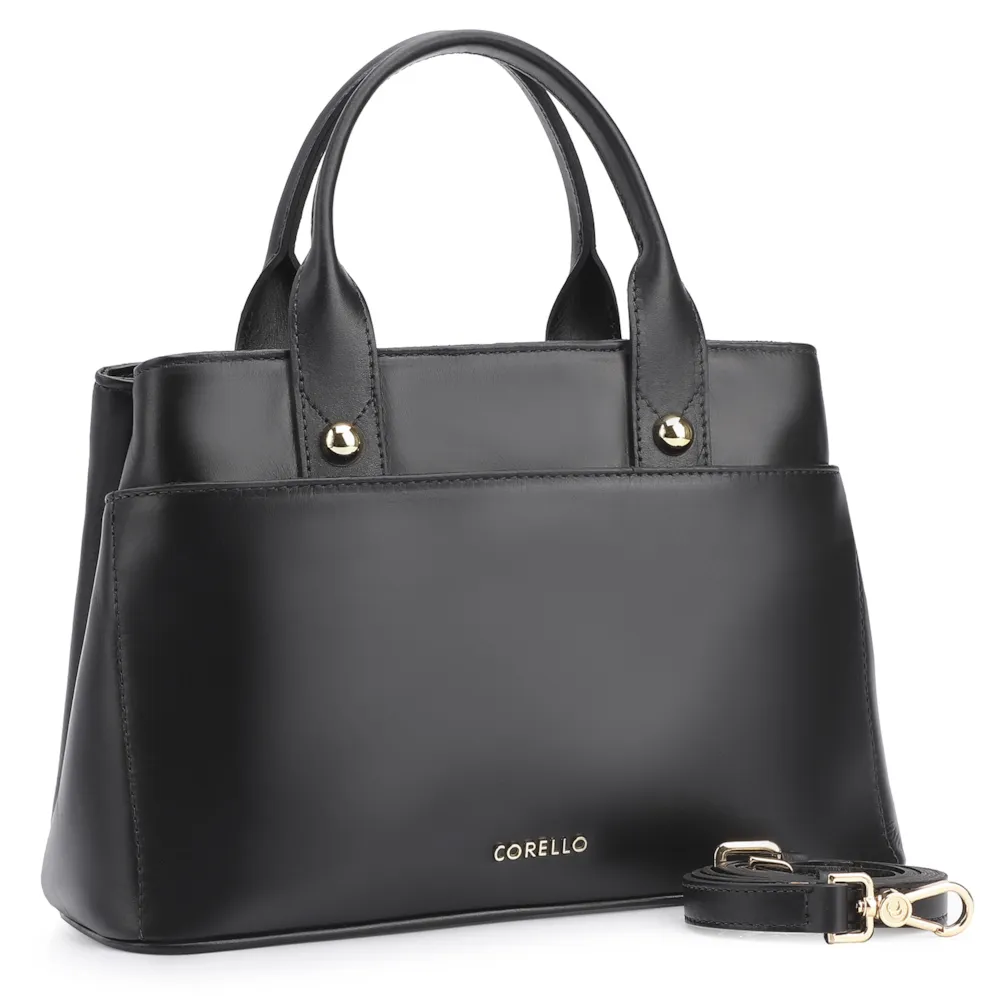 Bolsa Tote Esferas Couro Preto - imagem 3