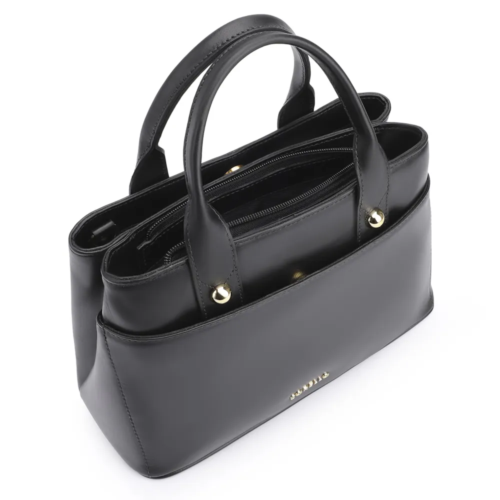 Bolsa Tote Esferas Couro Preto - imagem 5