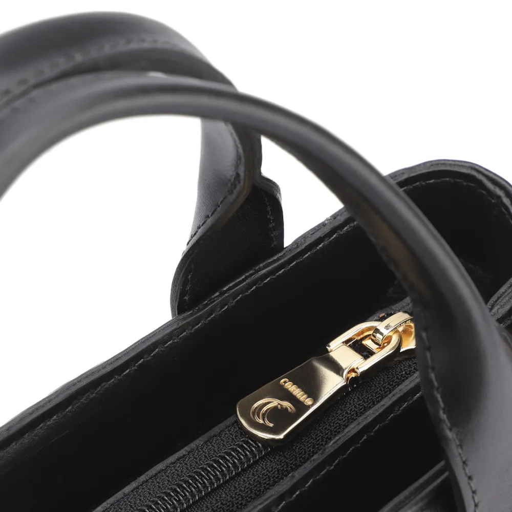 Bolsa Tote Esferas Couro Preto - imagem 6