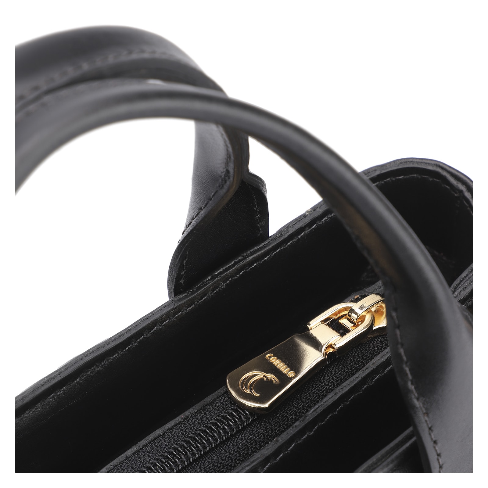 Bolsa Tote Esferas Couro Preto